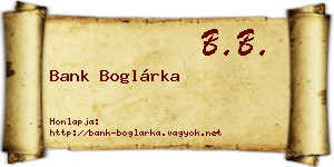 Bank Boglárka névjegykártya