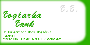 boglarka bank business card